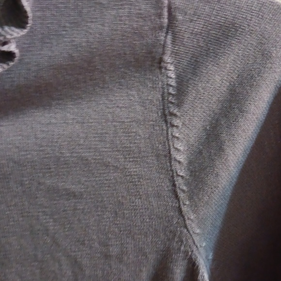 Talbots vintage lilac 70% silk 30% cotton ruffled Cardigan - Picture 4 of 5